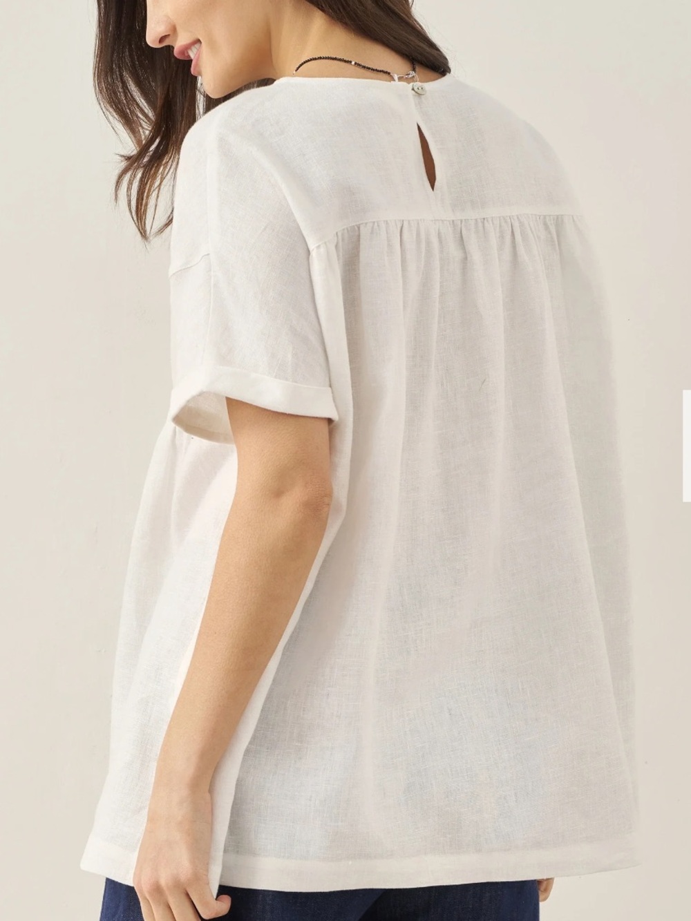 NWT Lintico 100% European Linen Pullover Quinlan Top in White size M - Picture 4 of 15